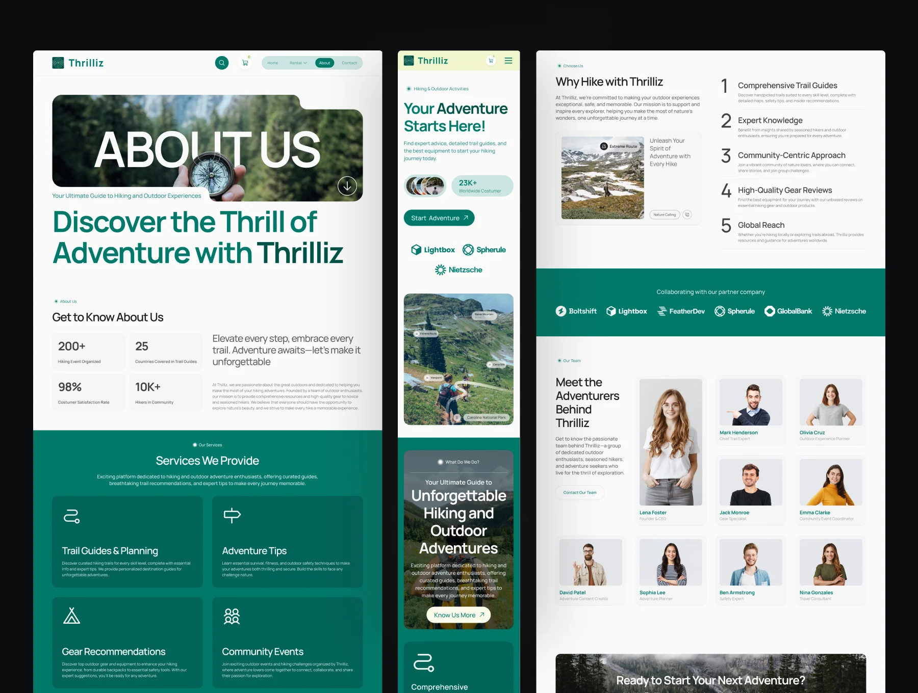 Thrilliz - Hiking & Outdoor Activities Website UI Figma Template 2