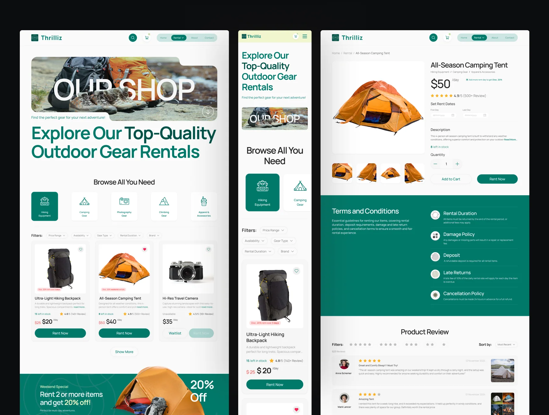 Thrilliz - Hiking & Outdoor Activities Website UI Figma Template 3