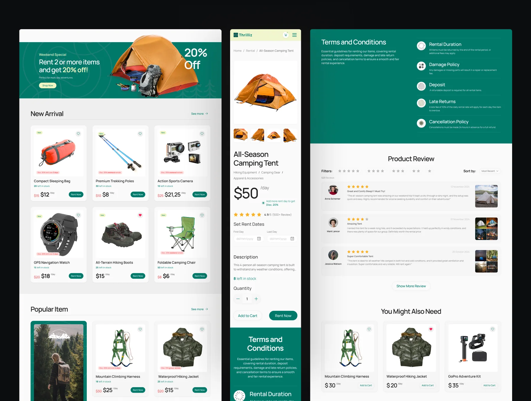 Thrilliz - Hiking & Outdoor Activities Website UI Figma Template 4