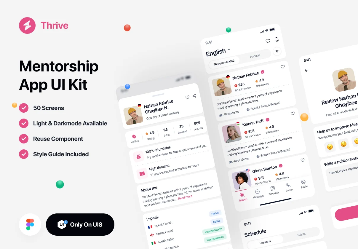 Thrive - Mentorship App UI Kits