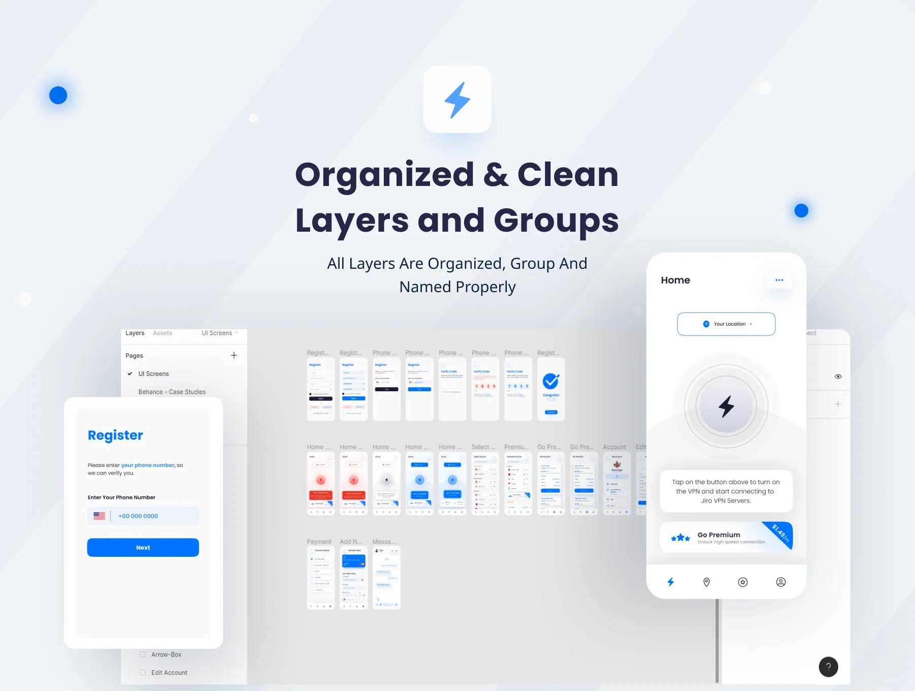 Thunder - A Premium Mobile VPN App UI Kit 7