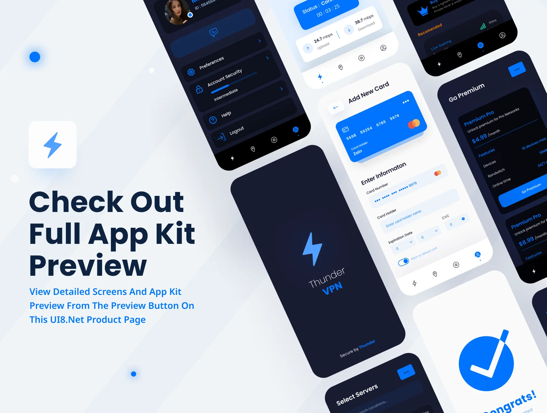 Thunder - A Premium Mobile VPN App UI Kit 8