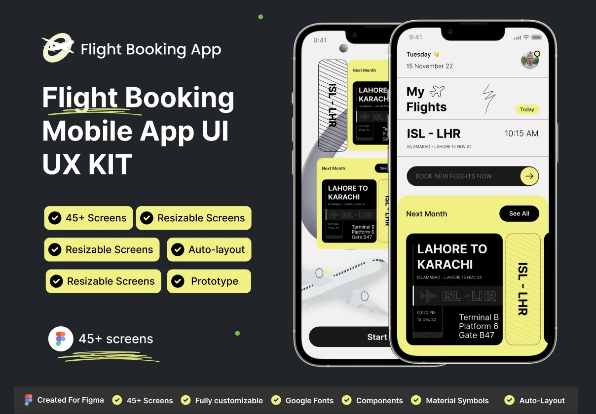 Ticket Booking app | Flight Book | Flight Booking App UI Kits