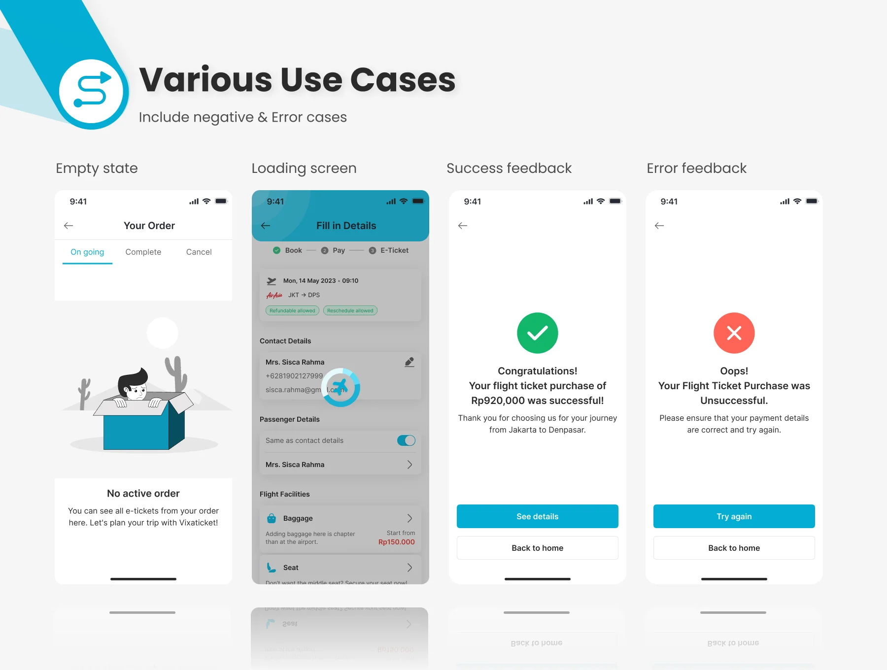VIXA Ticket - Ticket & Travel Mobile App UI Kit 4