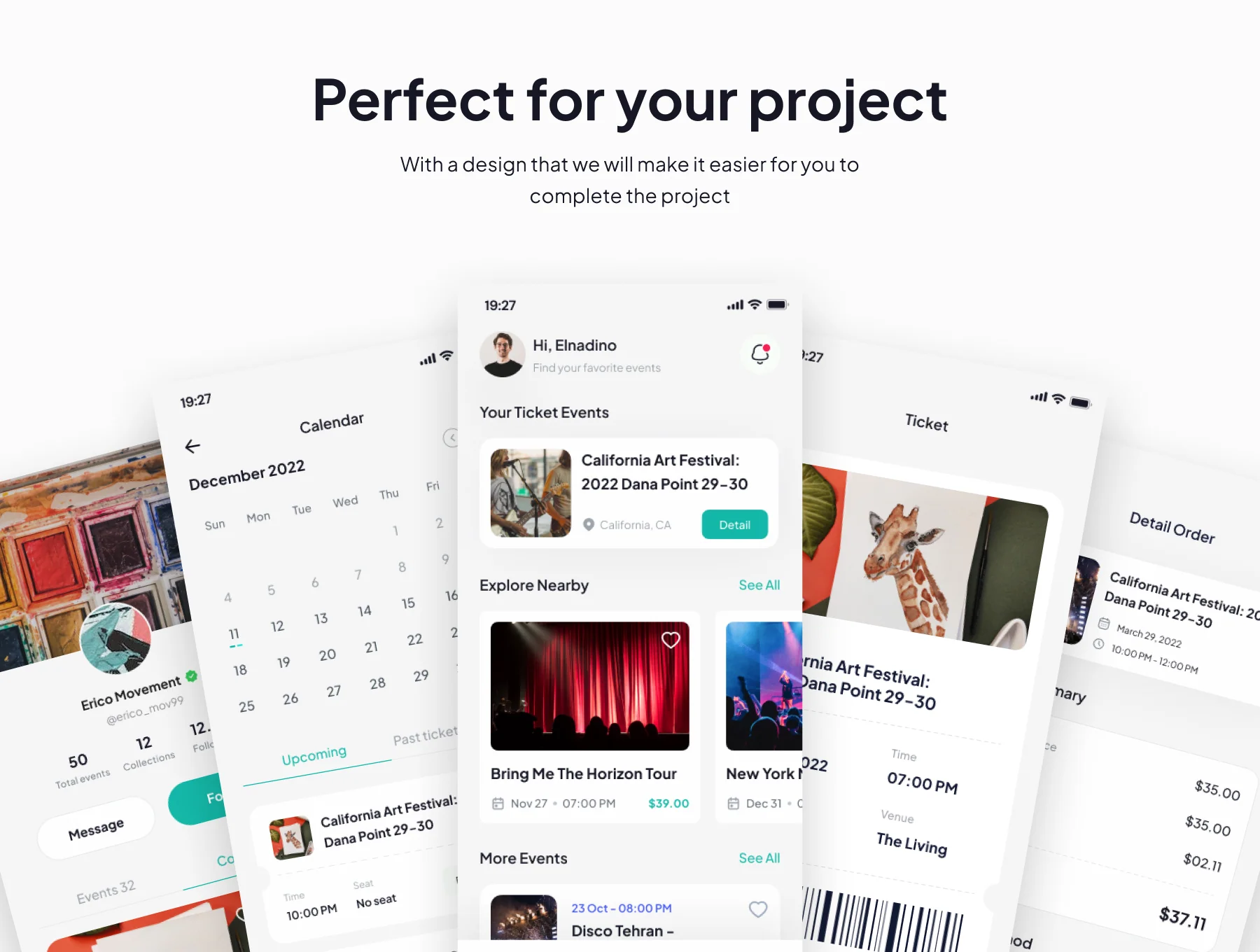 Ticketin - Event Ticket Booking App UI Kit 4