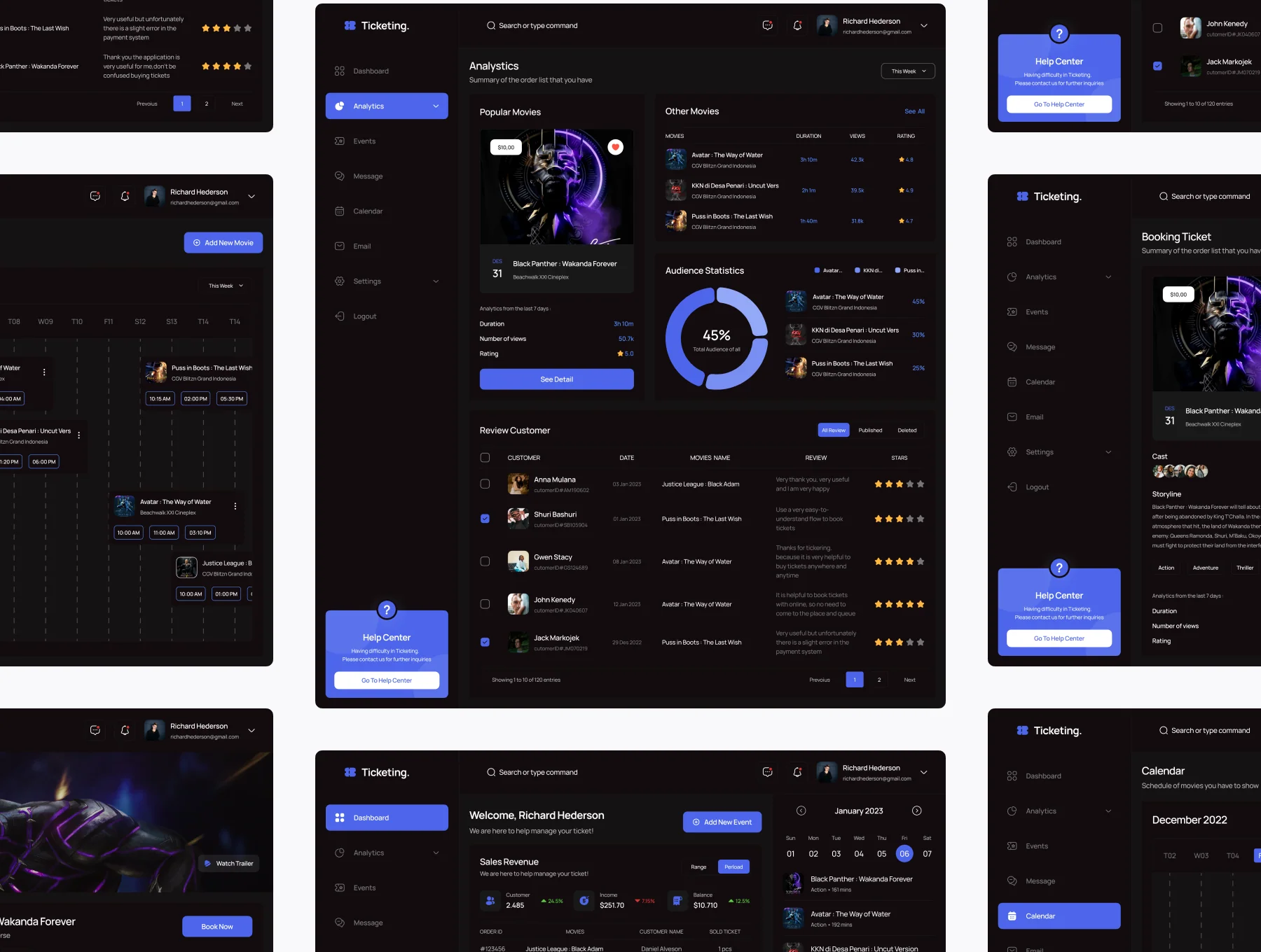 Ticketing - Ticket Booking Dashboard UI Kit 6