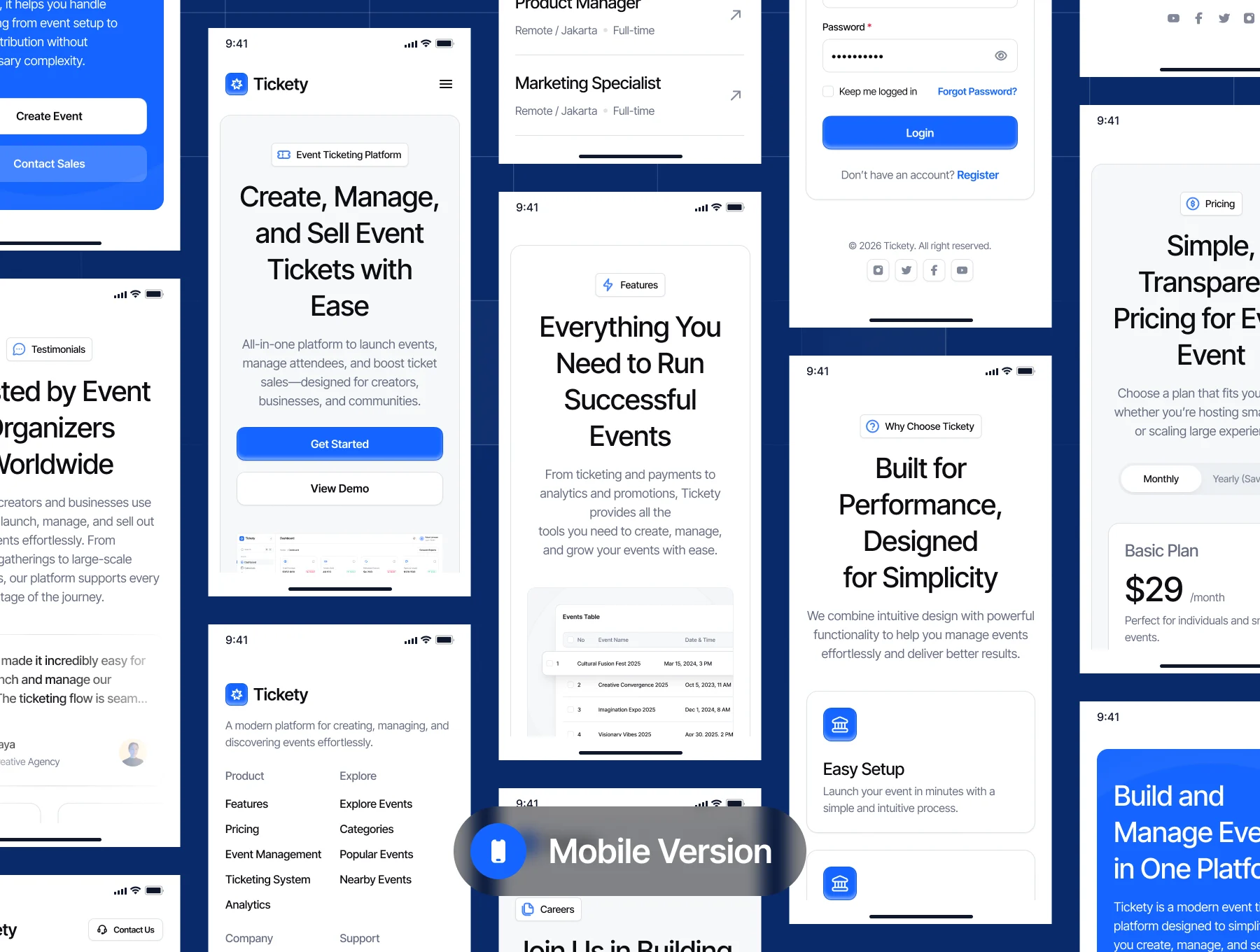 Tickety — Event Ticketing Website & SaaS UI Kit 6