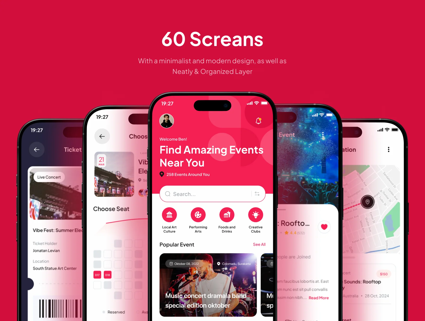 Tickla - Event Booking Ticket Mobile App UI Kit 3