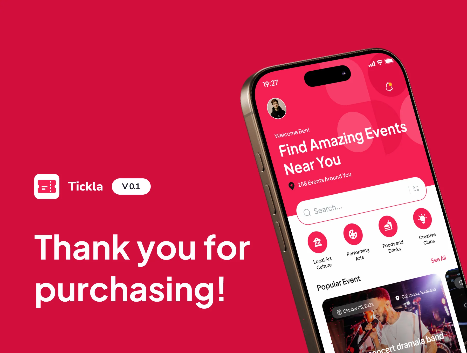 Tickla - Event Booking Ticket Mobile App UI Kit 6