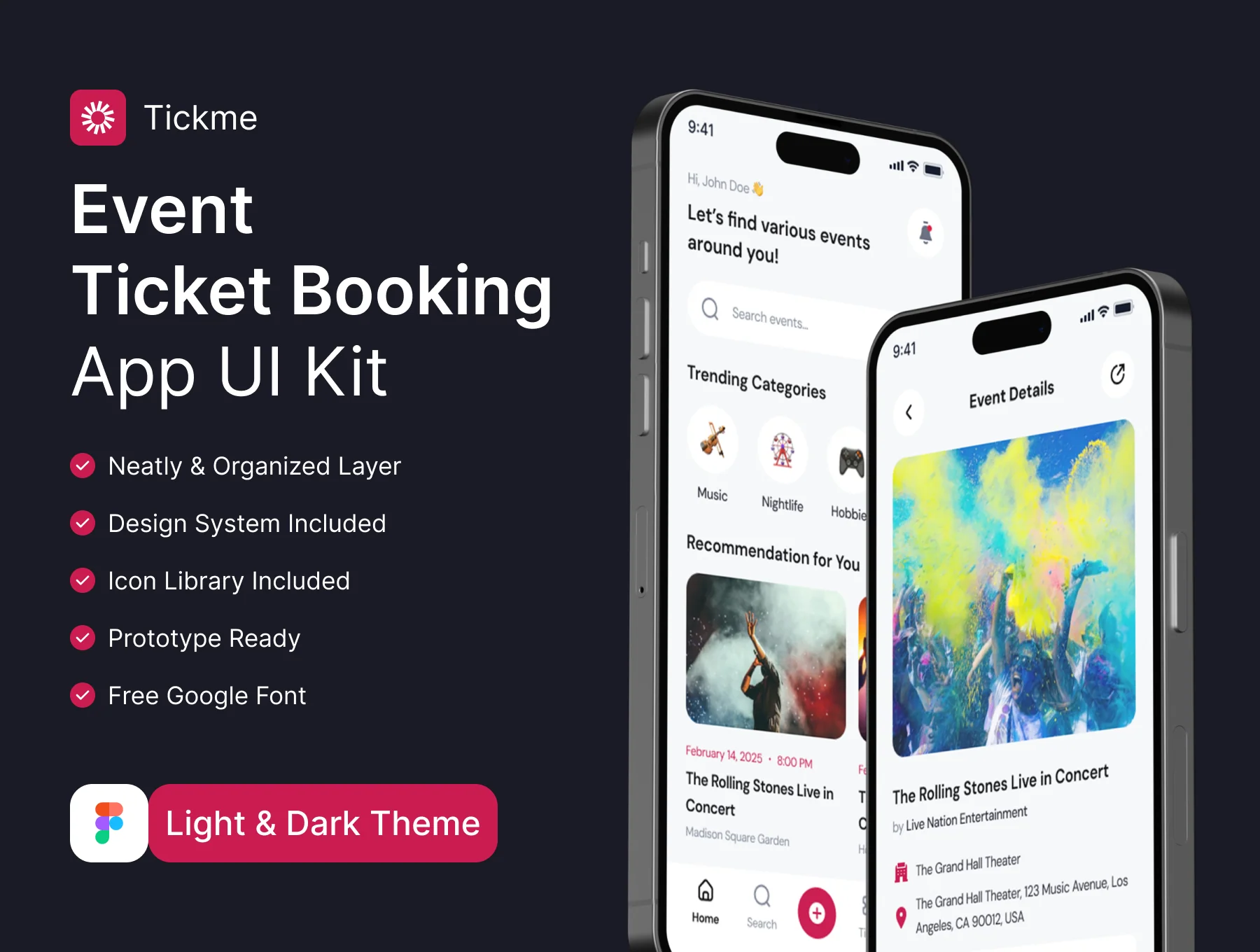 Tickme - Event Booking App UI Kit
