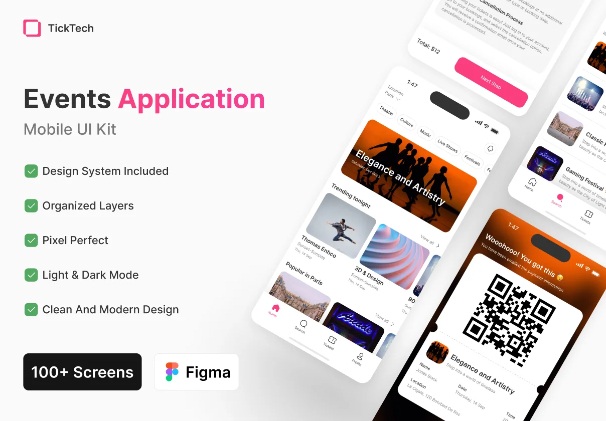 TickTech - Events Mobile App UI Kit