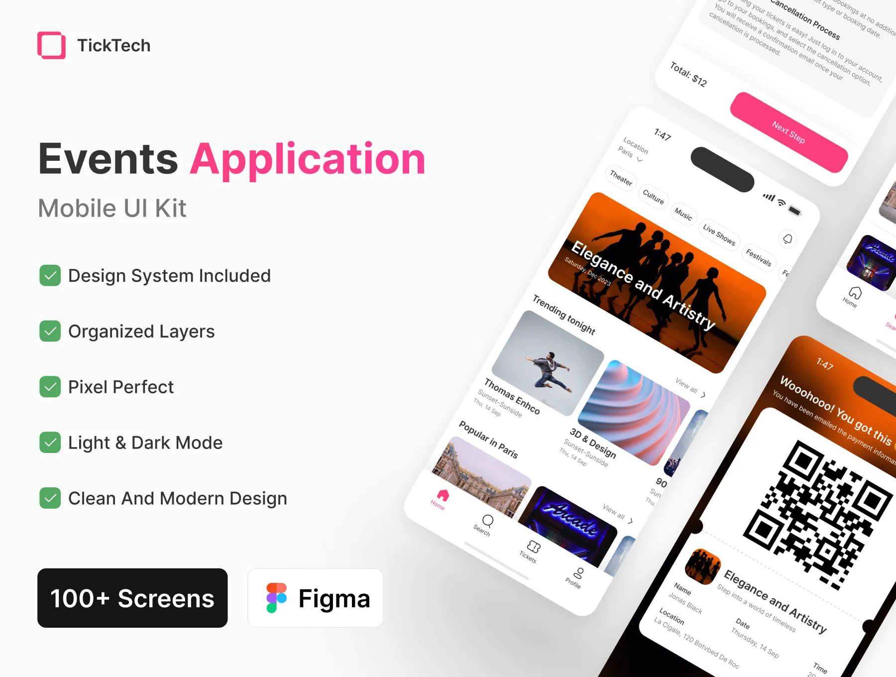 TickTech - Events Mobile App UI Kit