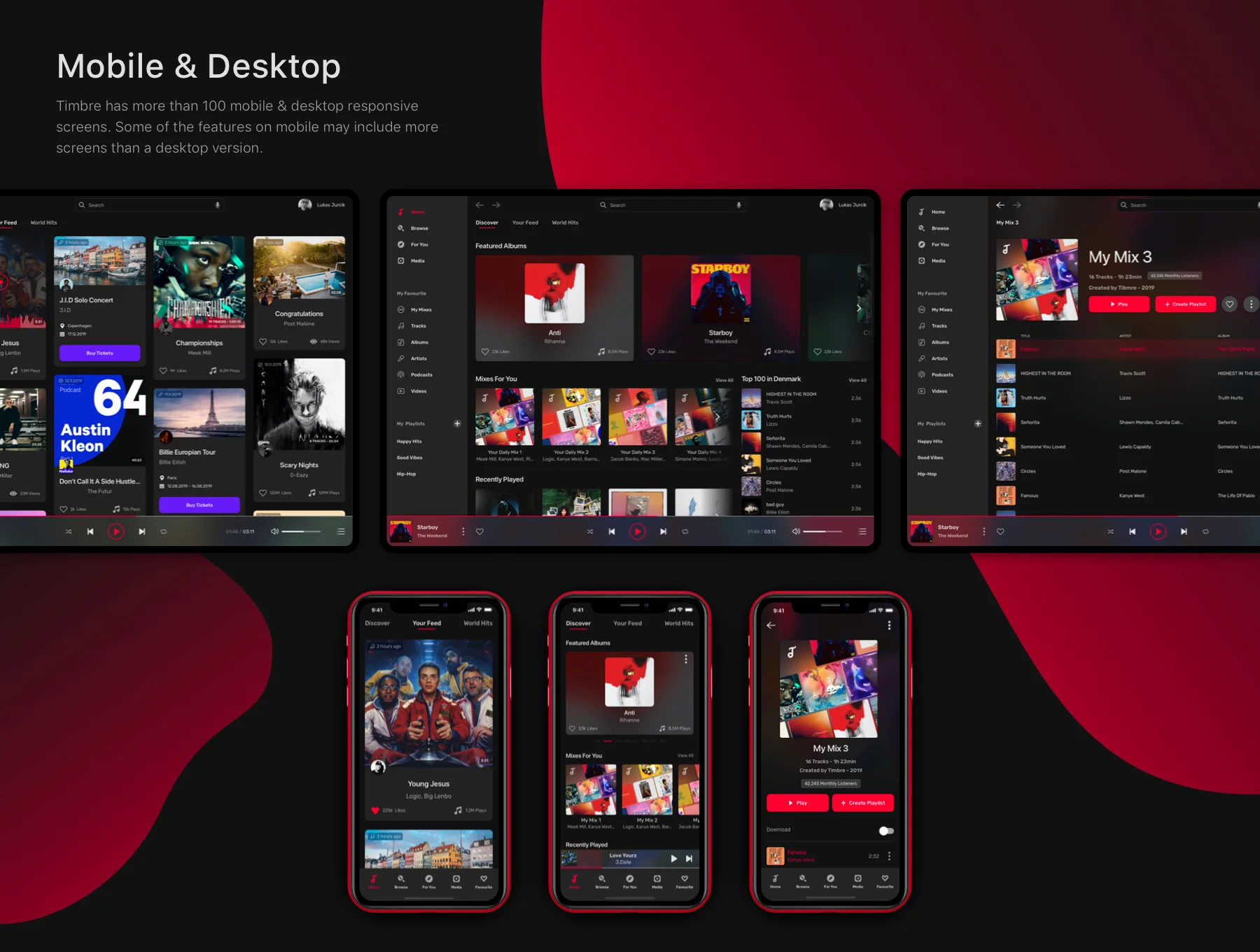 Timbre App - Music App with Design System.