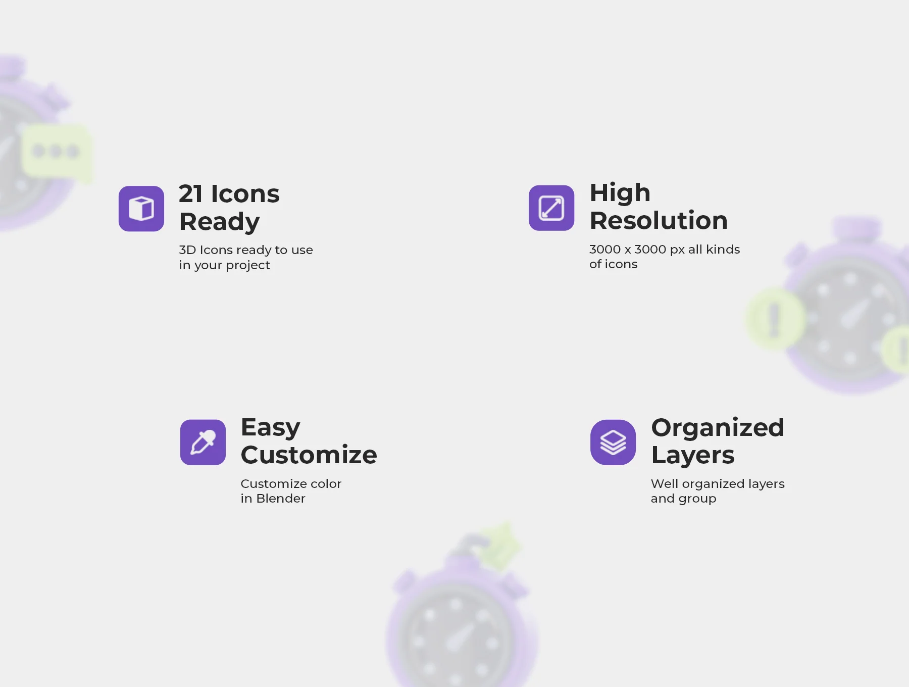Time Management 3D Icons 2