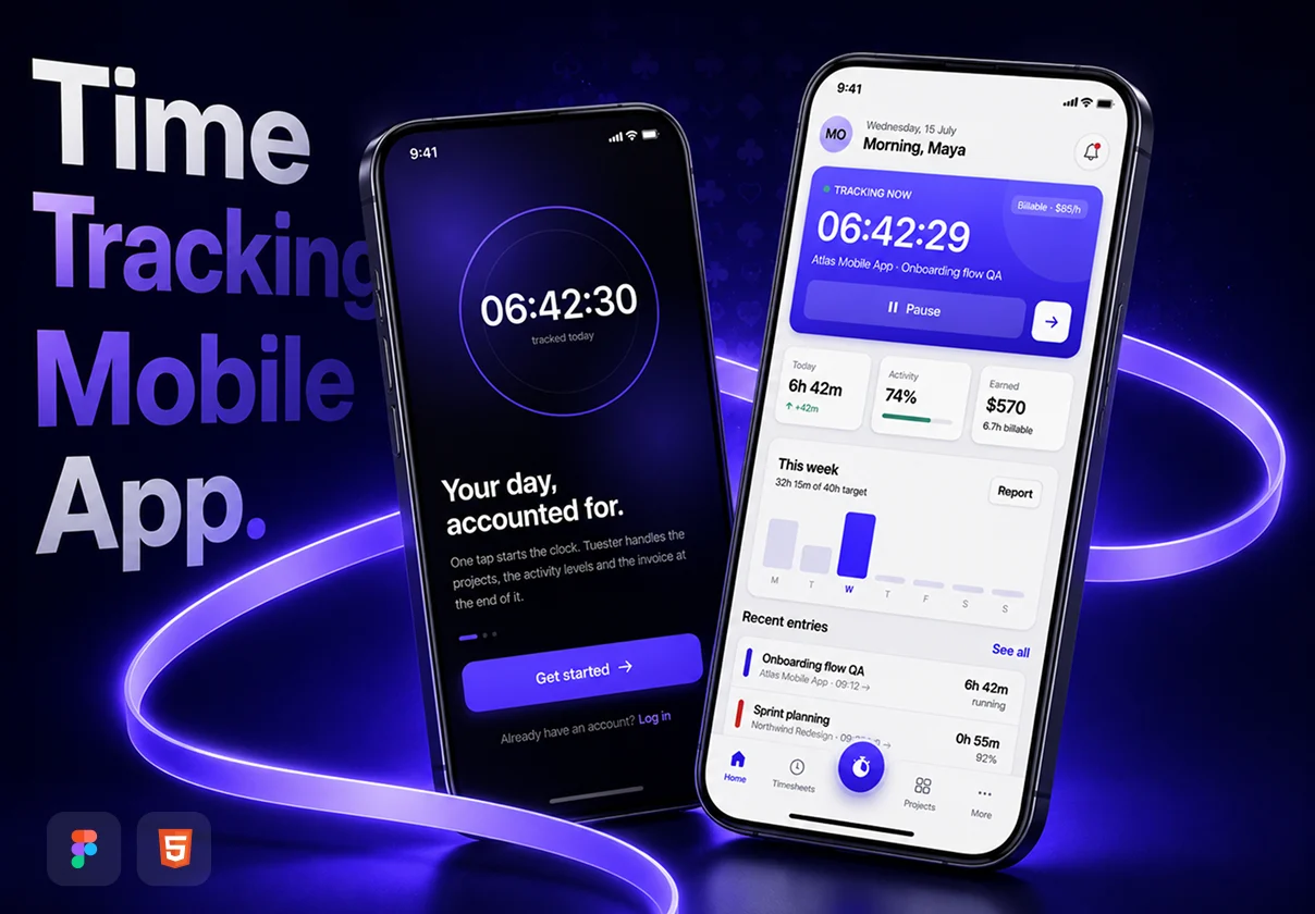 Time Tracker & Productivity Mobile App Design