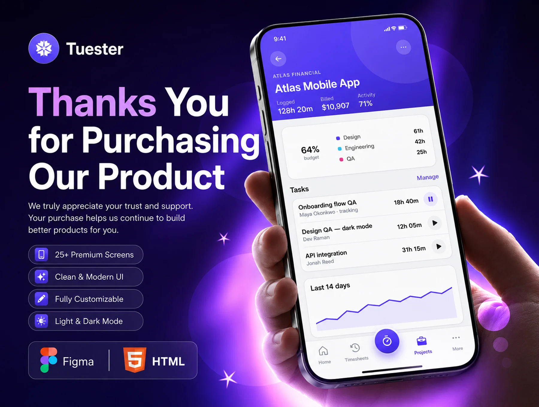 Time Tracker & Productivity Mobile App Design 8