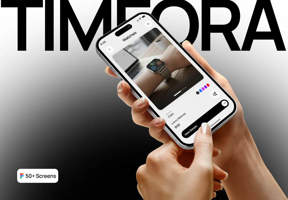 Timeora – Watch Store & Smartwatch Mobile App UI Kit