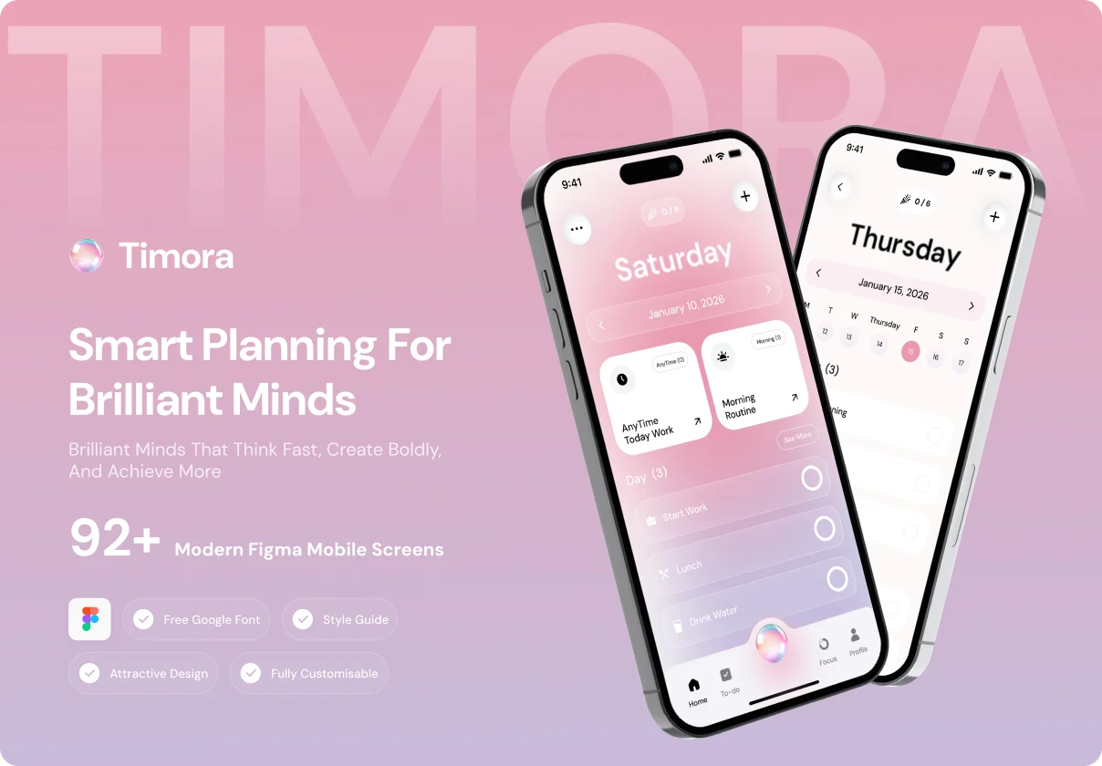 Timora | AI-Powered Smart Planner & Focus UI Kit