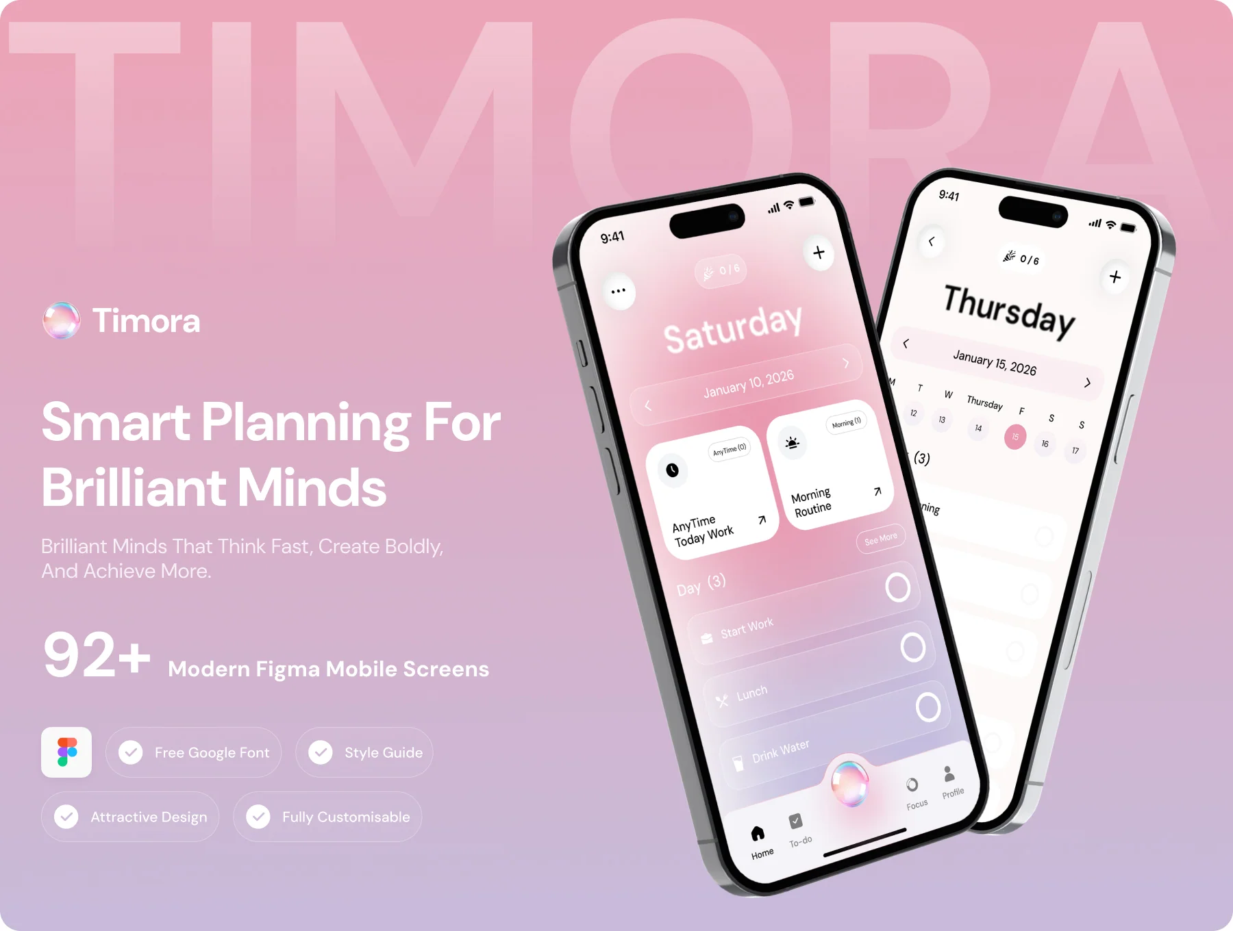 Timora | AI-Powered Smart Planner & Focus UI Kit