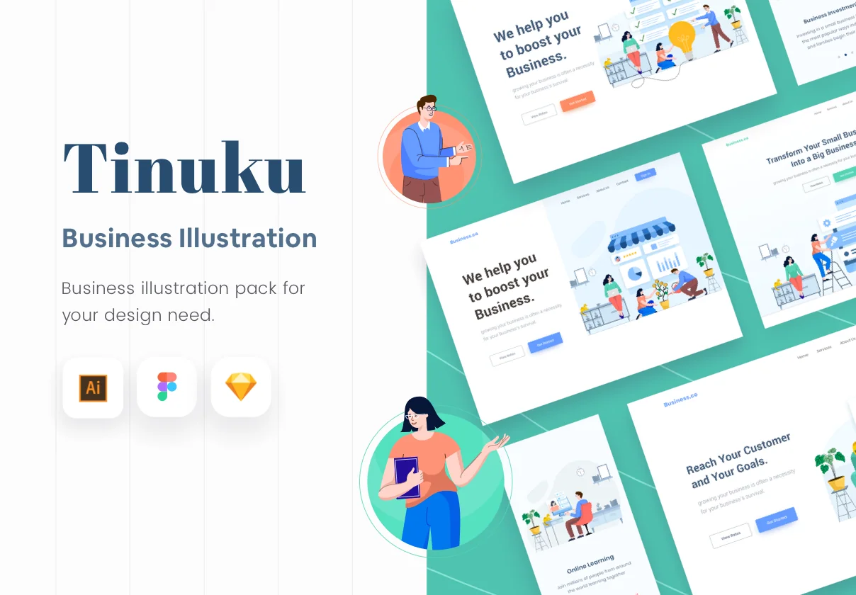 Tinuku - Start up Website Business Illustration