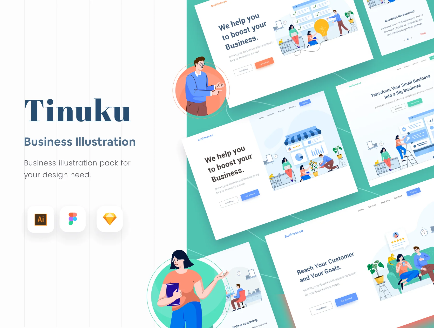 Tinuku - Start up Website Business Illustration