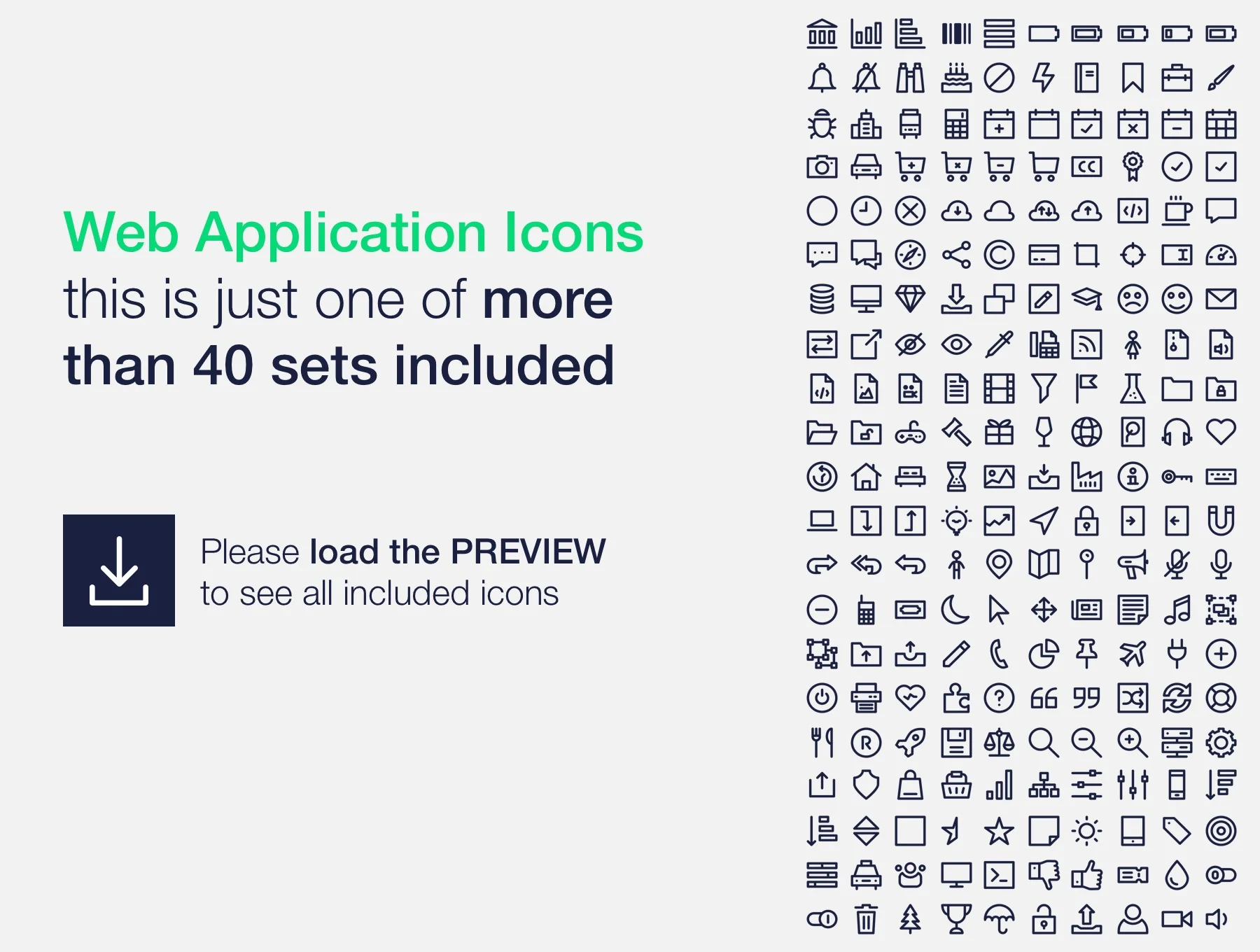 Tiny Line Icons – 1900+ Bundle 3