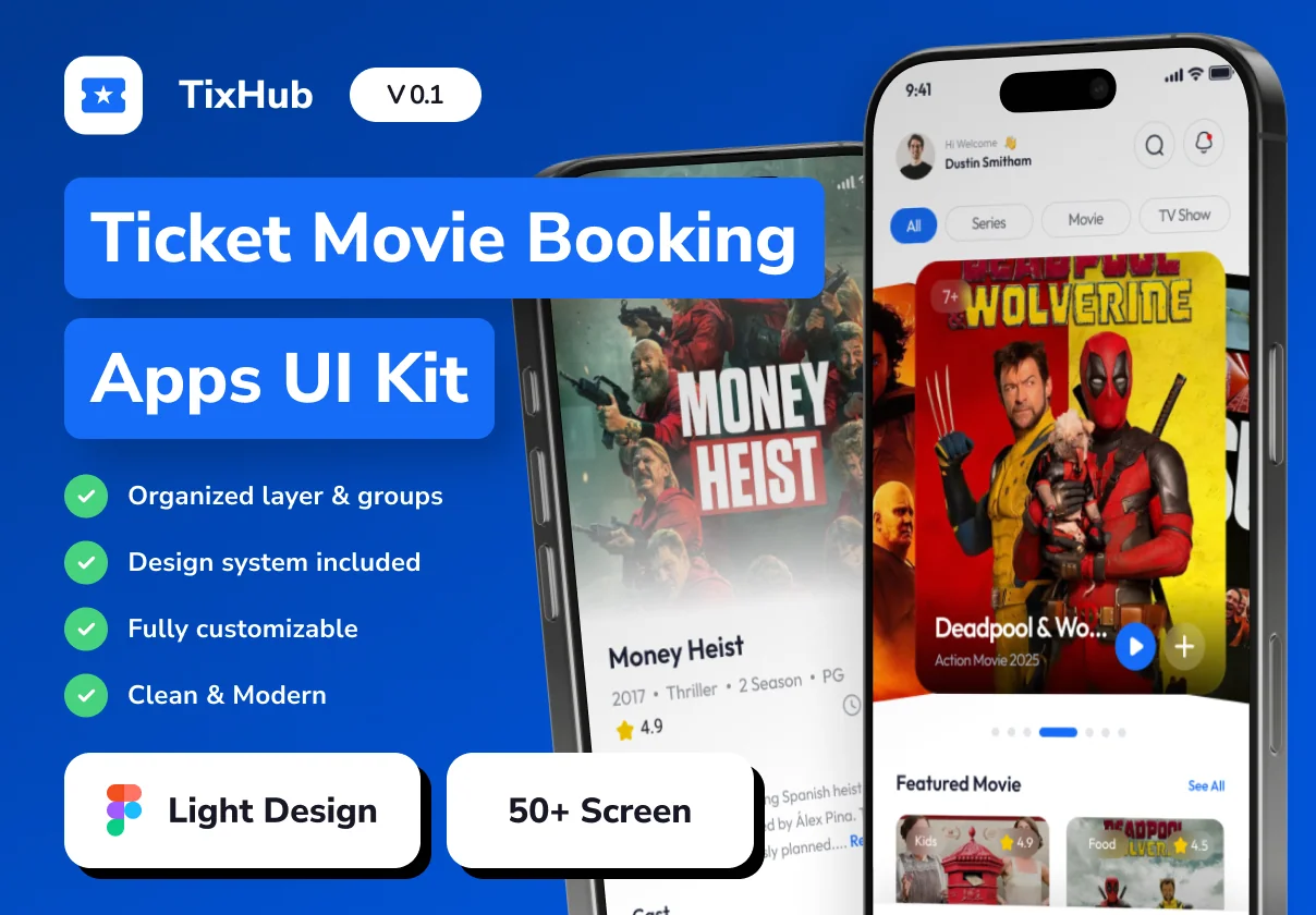 TixHub - Ticket Movie Booking Mobile App UI Kits