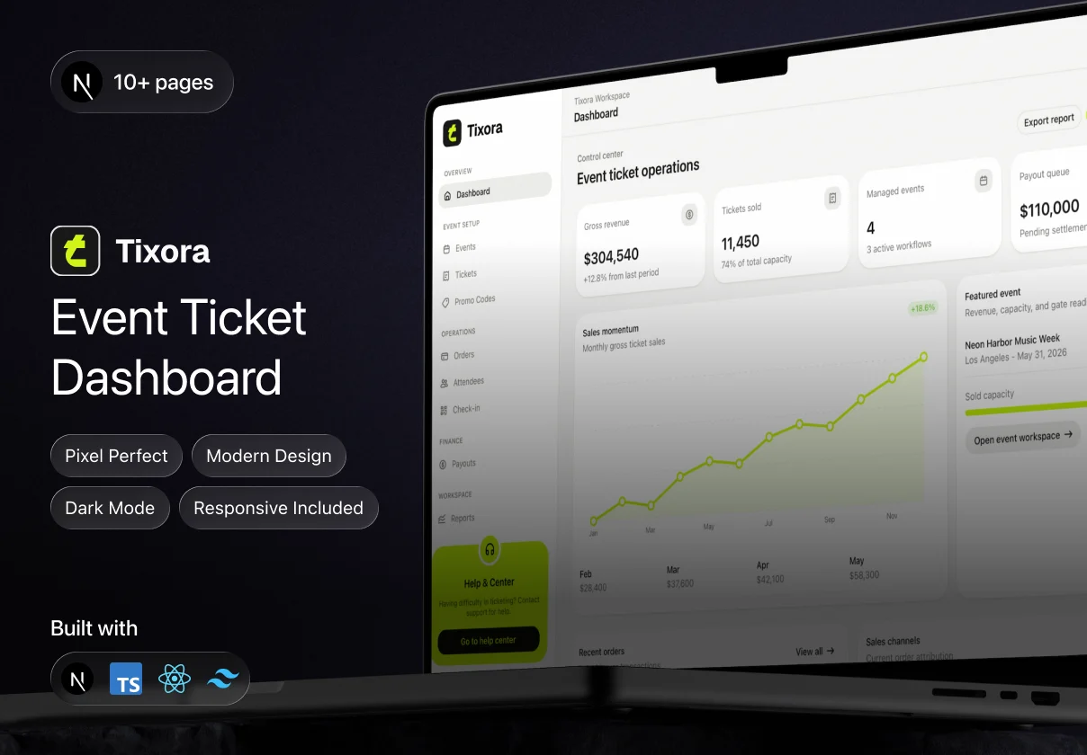 Tixora - Event Ticket Dashboard