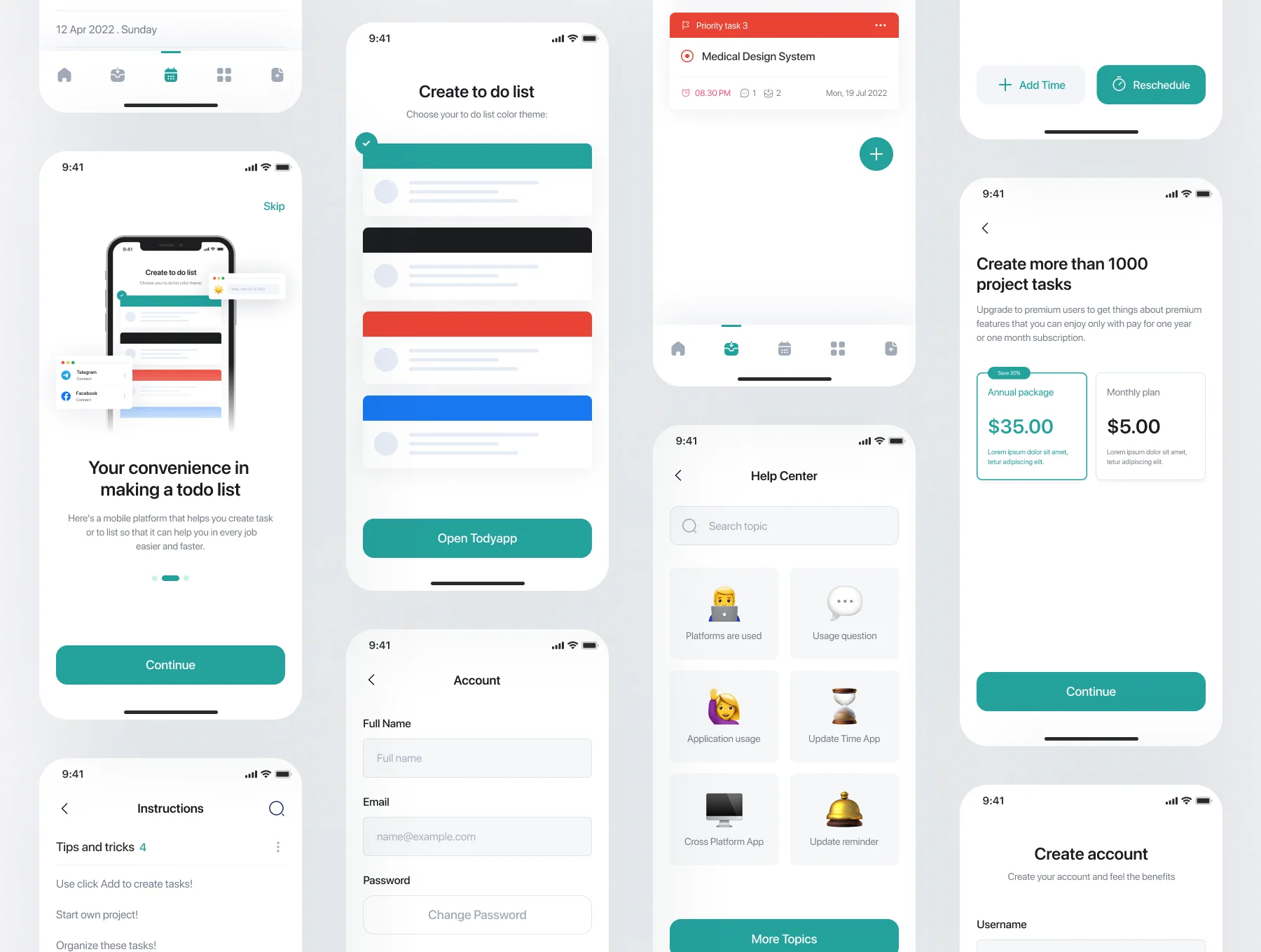 Todyapp - Todo List Mobile App UI Kit 6