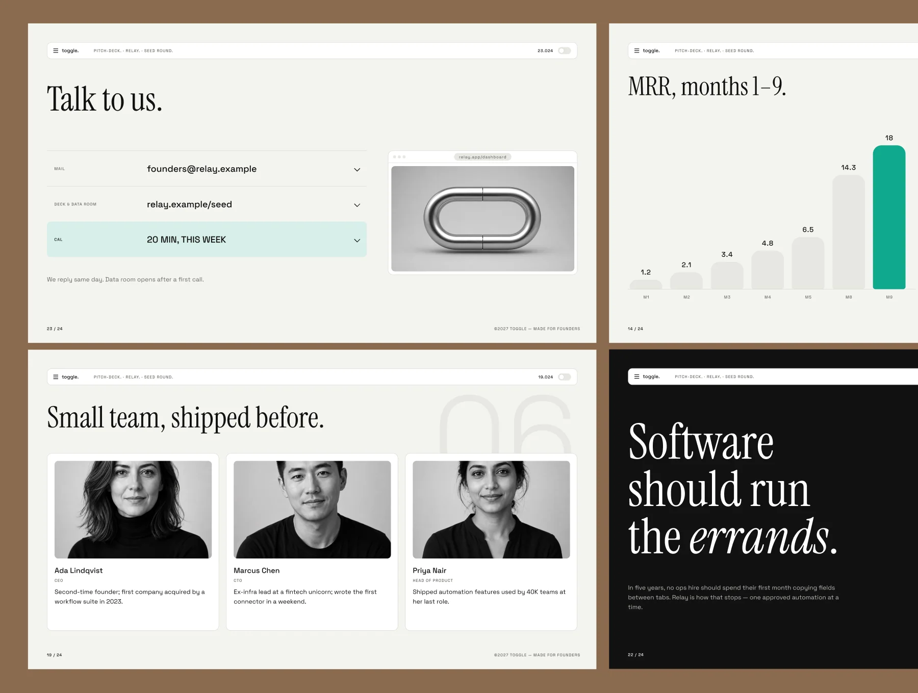 Toggle - SaaS Pitch Deck Template 2