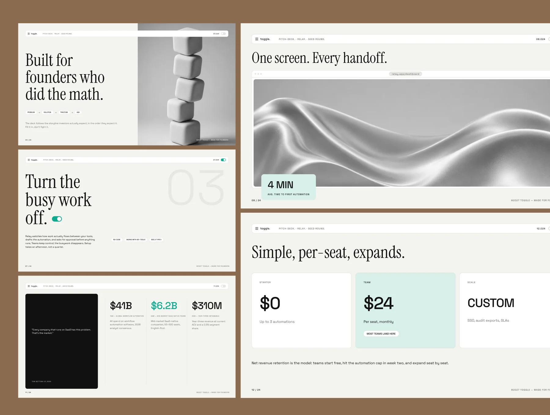 Toggle - SaaS Pitch Deck Template 3