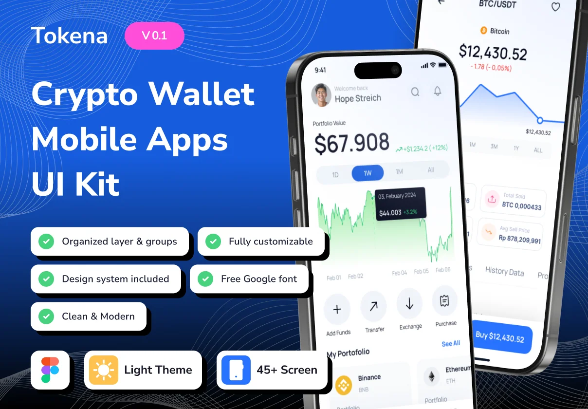Tokena - Crypto Wallet App UI Kit