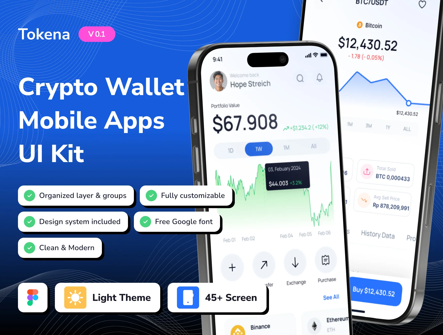 Tokena - Crypto Wallet App UI Kit