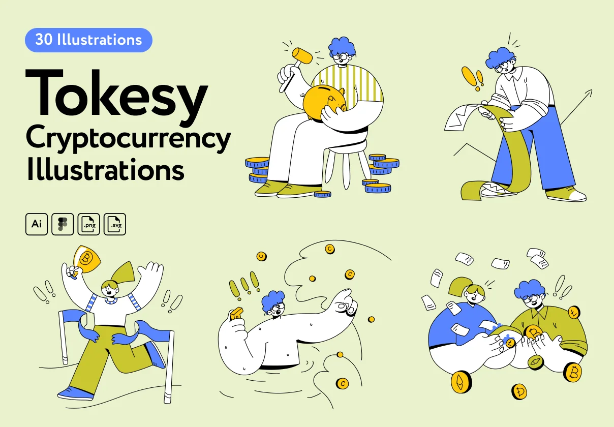 Tokesy Cryptocurrency Illustrations