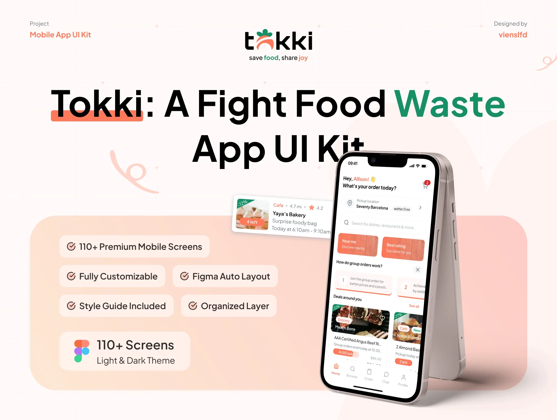 Tokki - Fight Food Waste App UI Kit