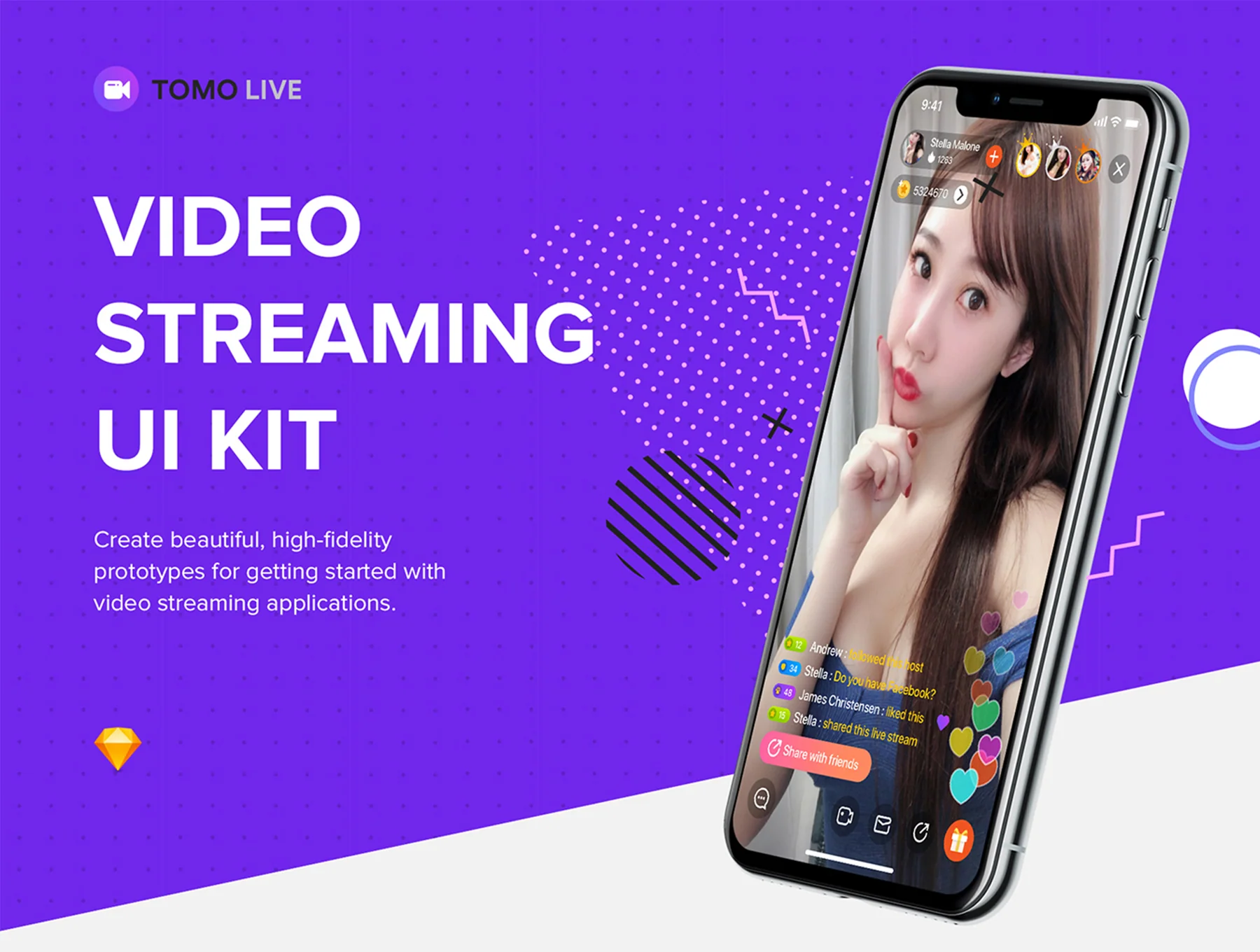 TOMO Video Live-streaming app UI Kit