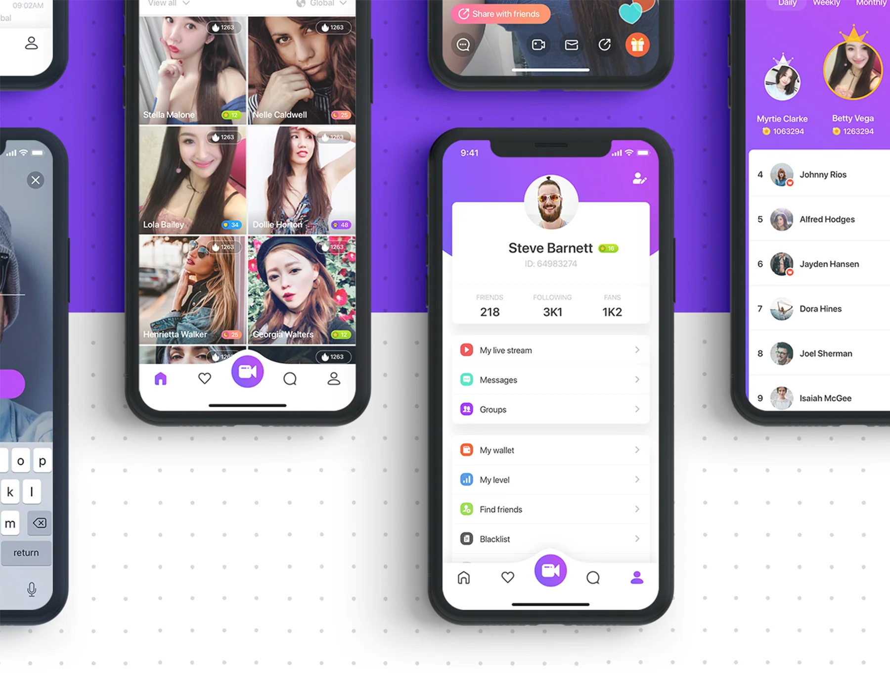 TOMO Video Live-streaming app UI Kit 3