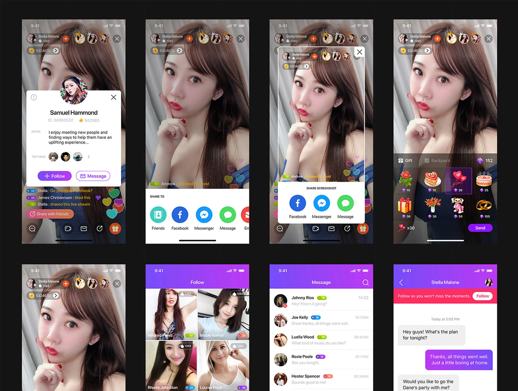 TOMO Video Live-streaming app UI Kit 6