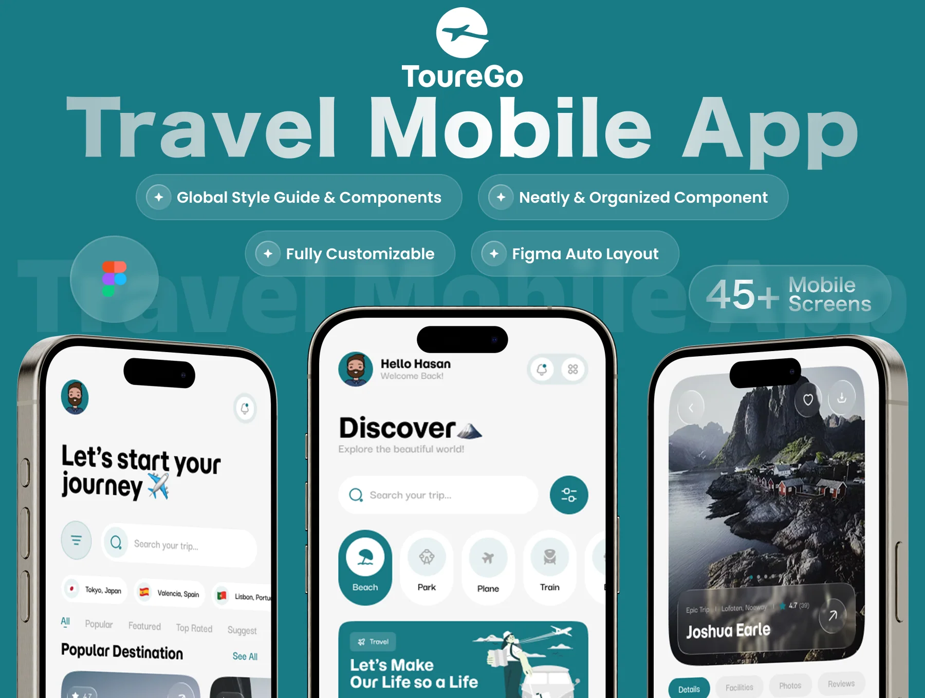 ToureGo - Travel Mobile App UI Kit