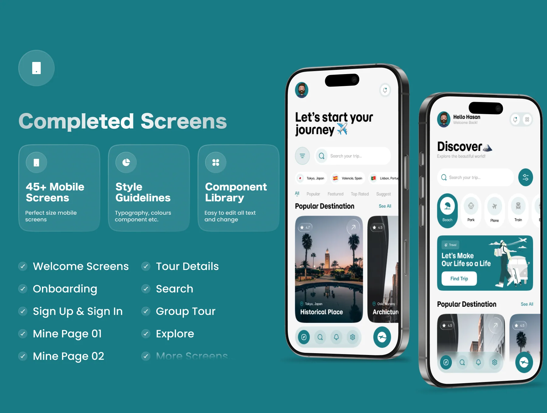 ToureGo - Travel Mobile App UI Kit 2