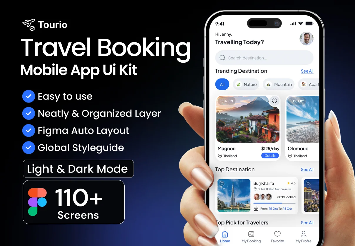 Tourio Travel Booking Mobile App Kit