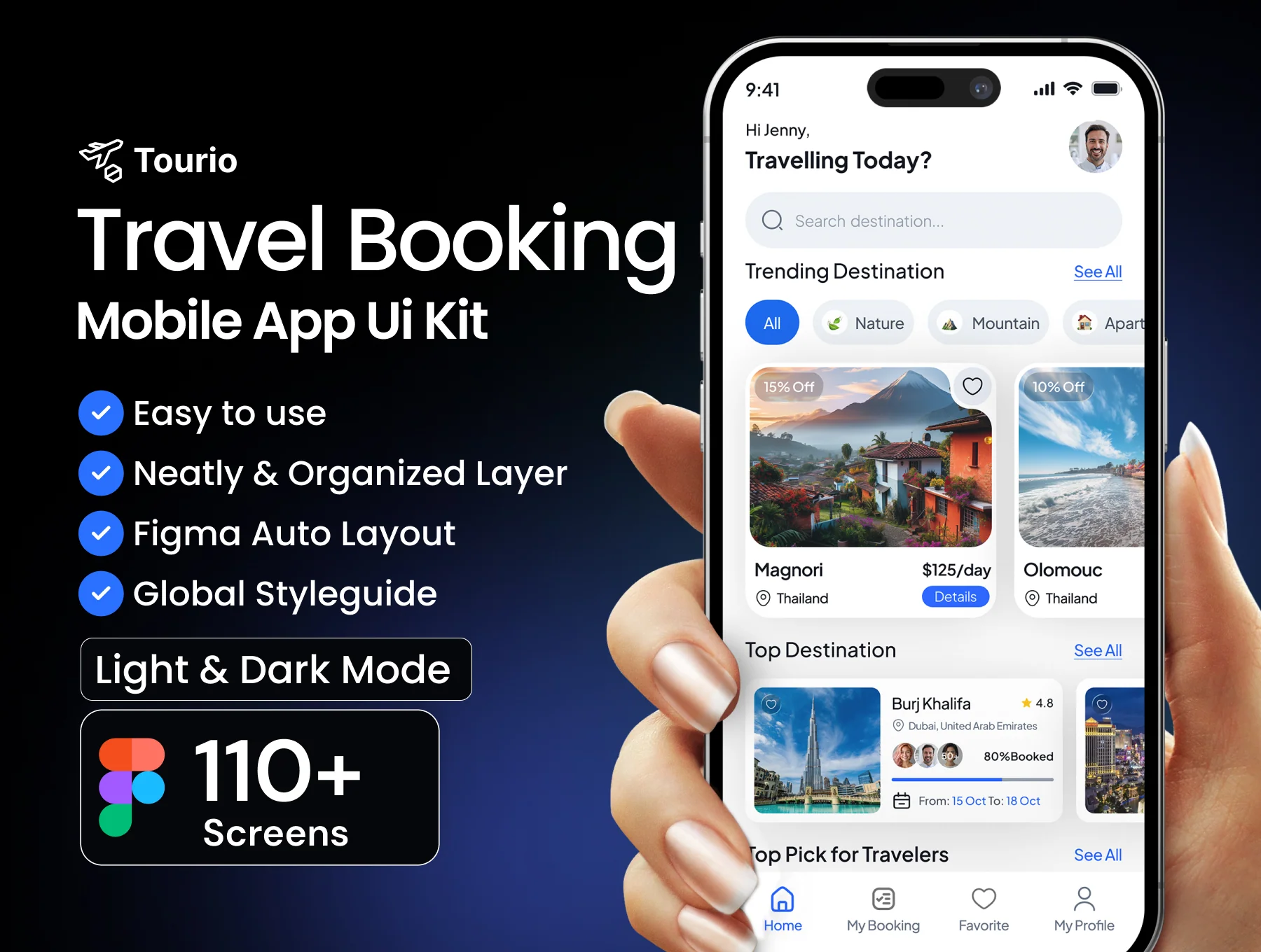 Tourio Travel Booking Mobile App Kit