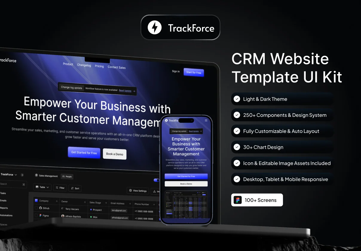TrackForce - CRM Website UI Kit