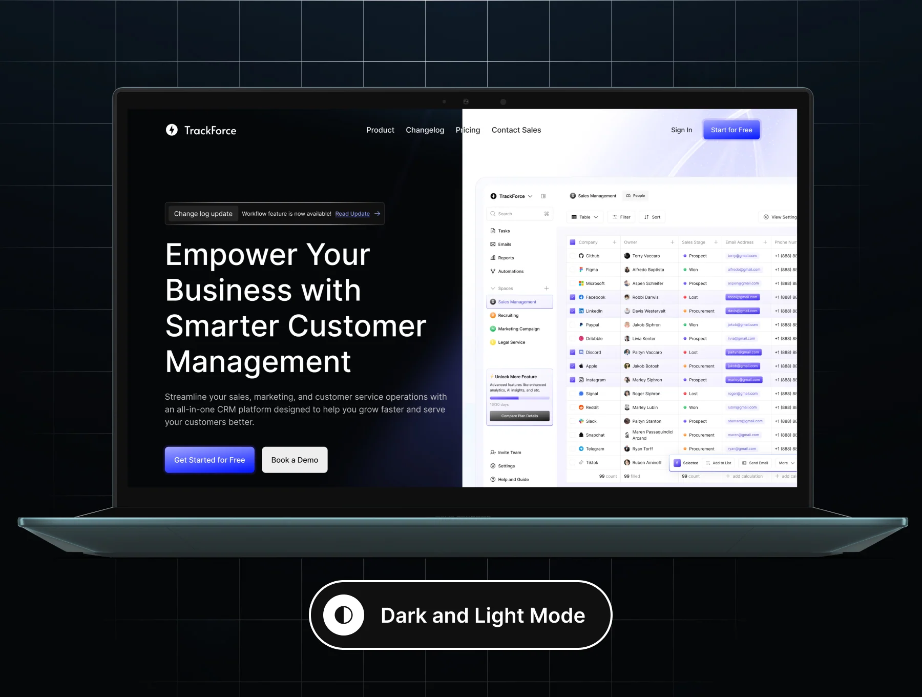 TrackForce - CRM Website UI Kit 4