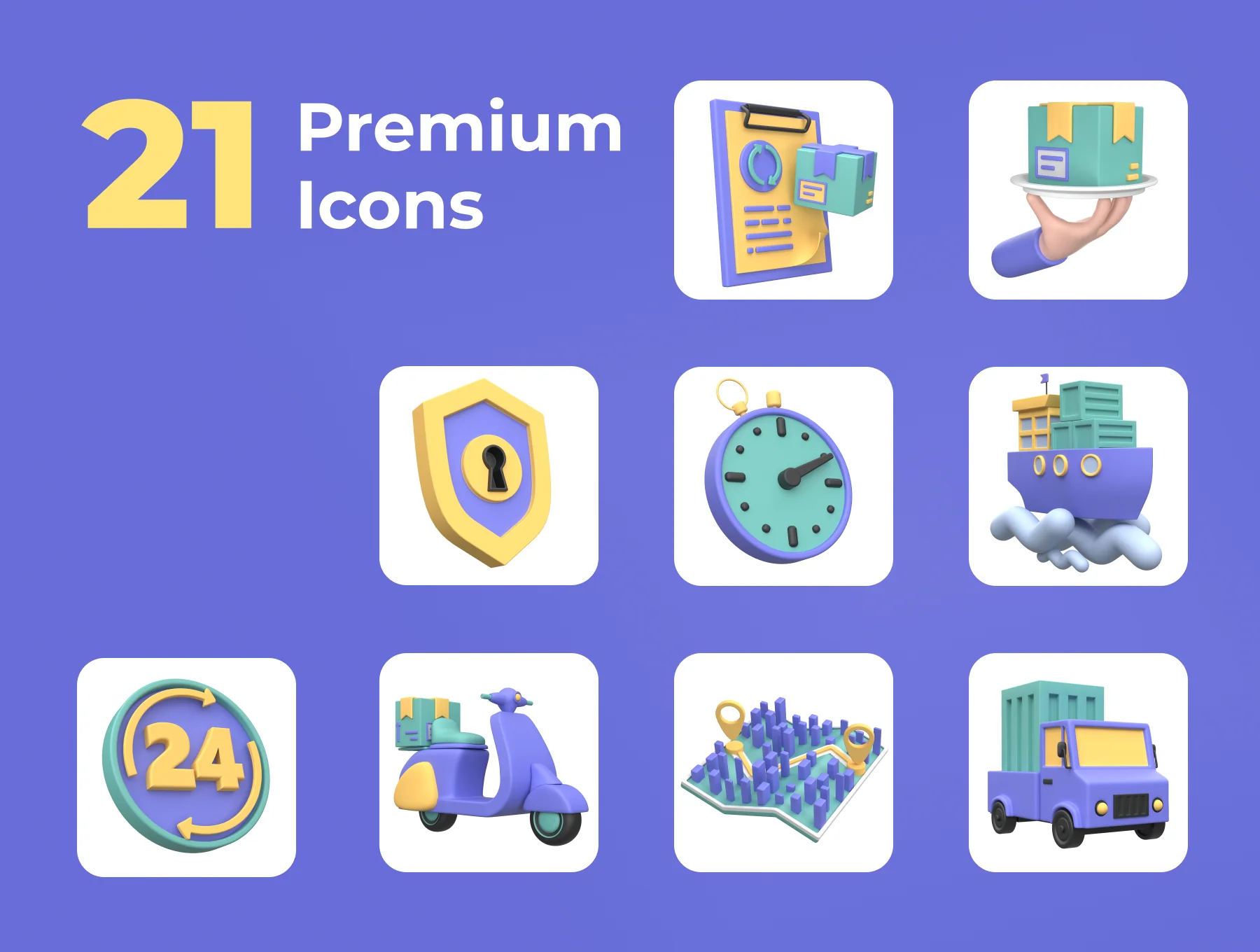 Tracking & Delivery 3D Icon Set 7