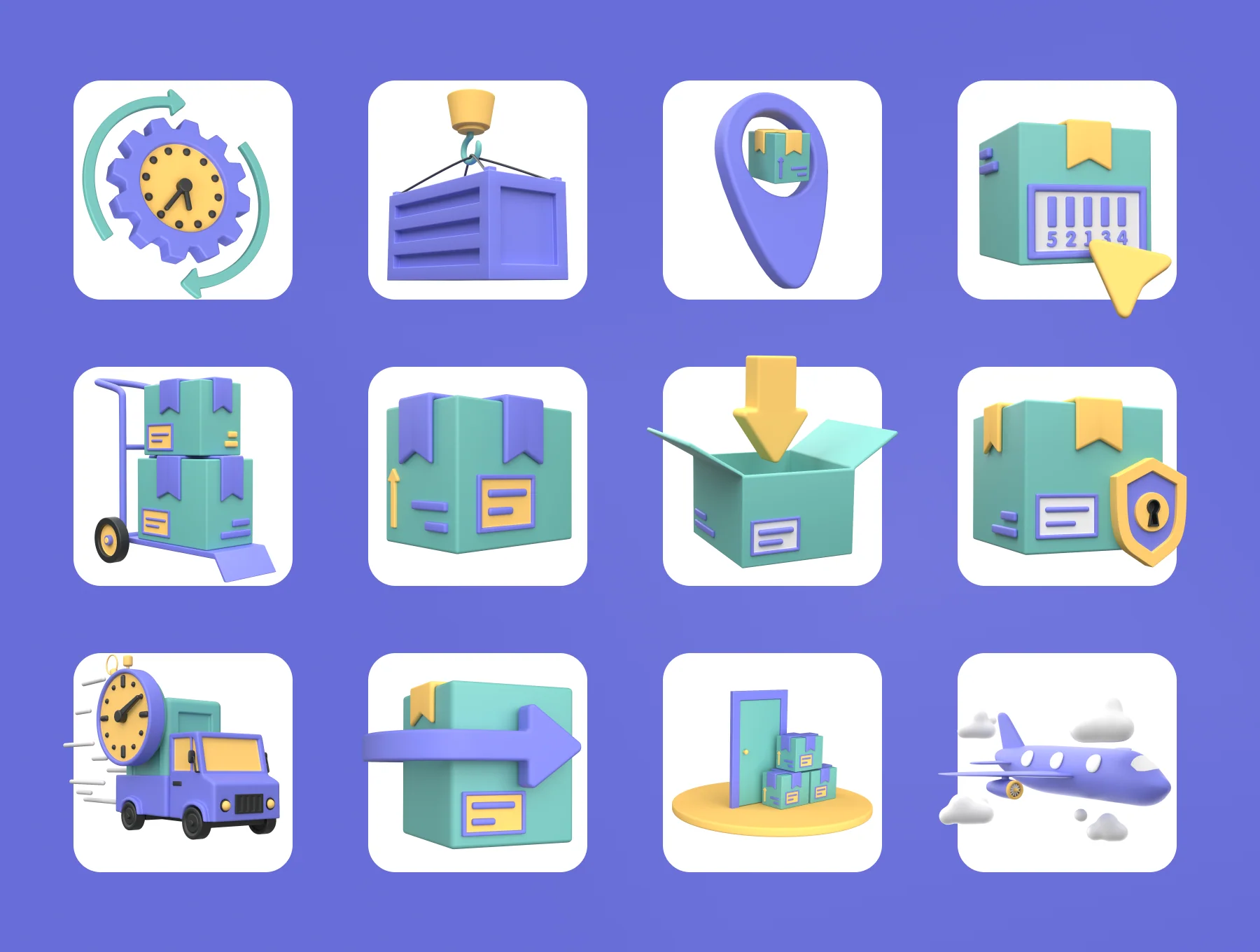 Tracking & Delivery 3D Icon Set 8