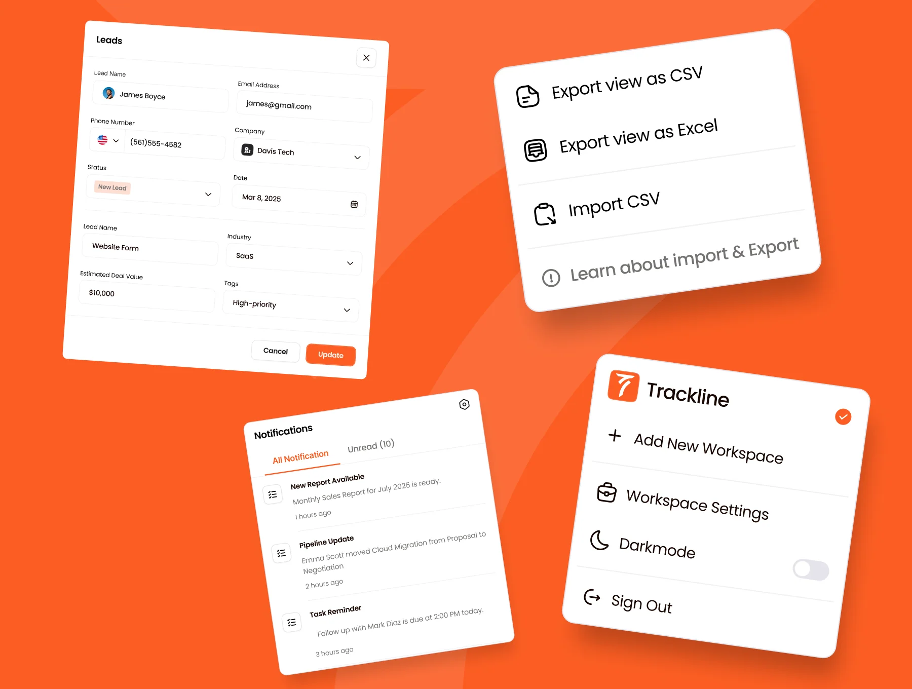 Trackline - SaaS CRM Dashboard UI Kit 5