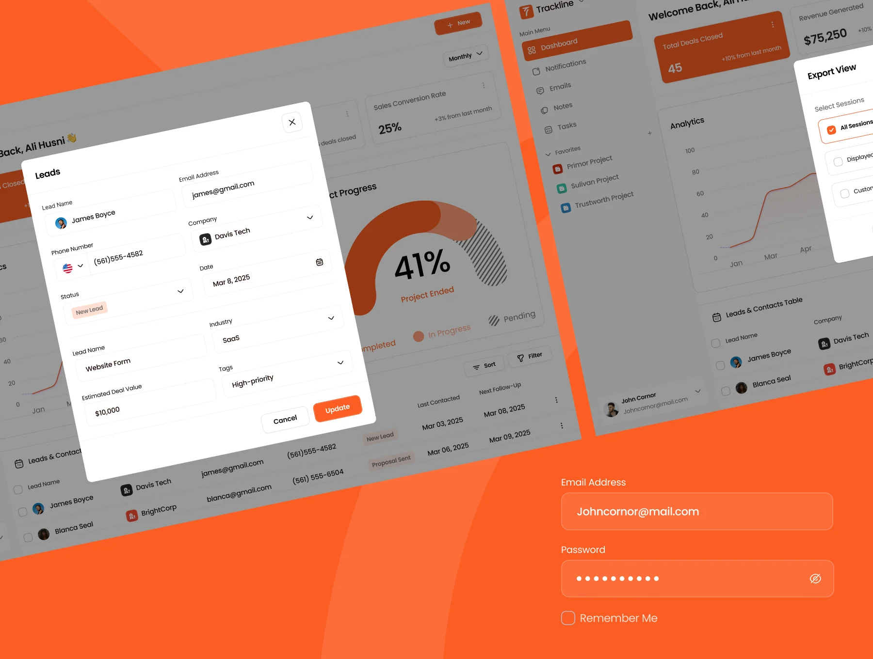 Trackline - SaaS CRM Dashboard UI Kit 6