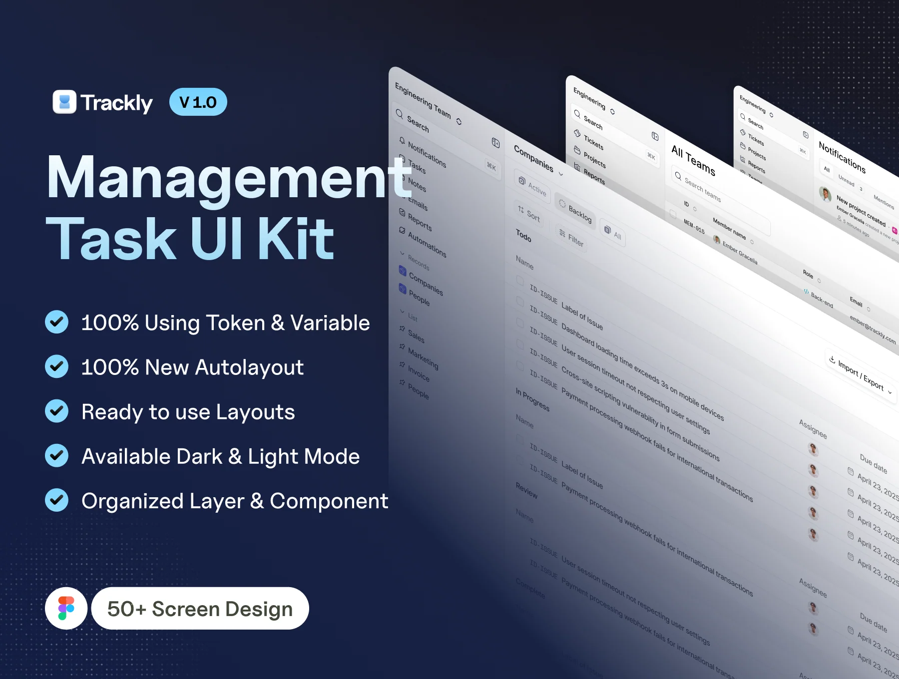 Trackly – Seamless Task Management Web App UI Kit