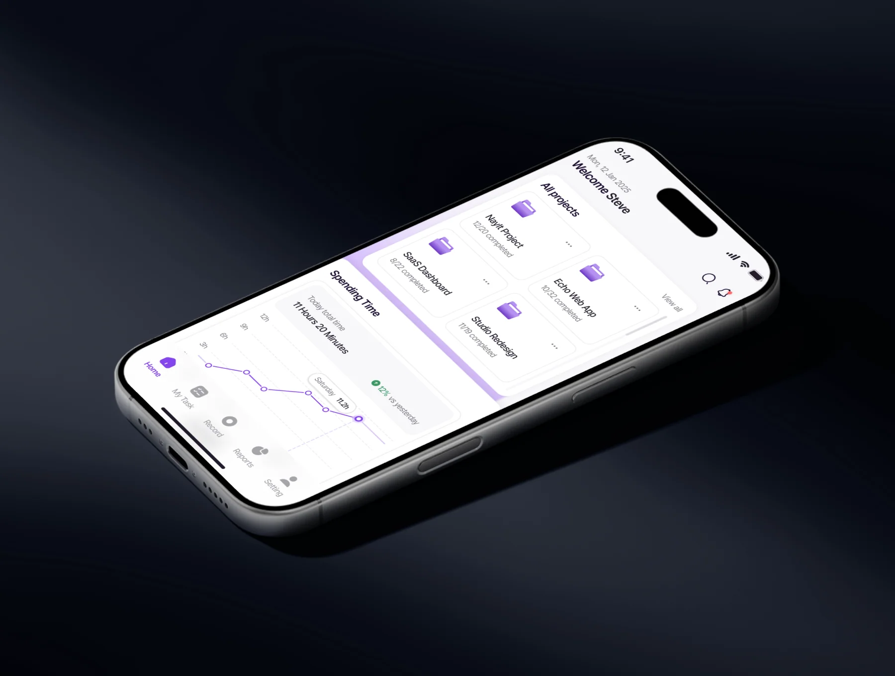 Trackzyn – Task & Time Tracker Mobile App UI Kit 2